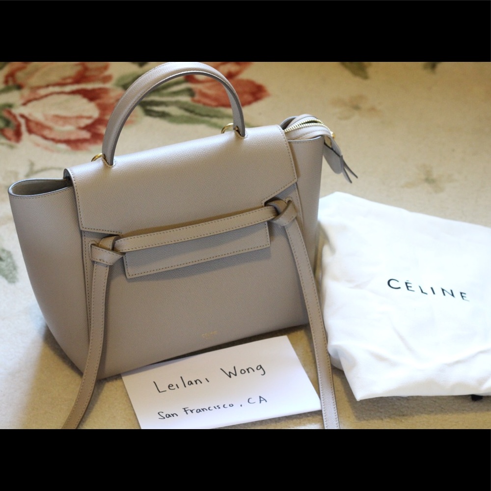 SOLD - Celine micro belt bag taupe